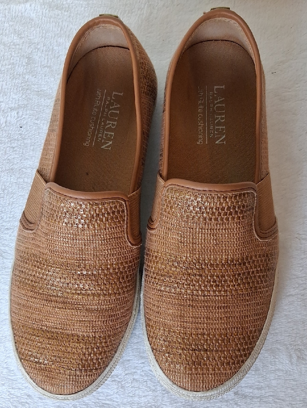 Lauren Ralph Lauren Men’s Brown Woven Slip-On Loafers